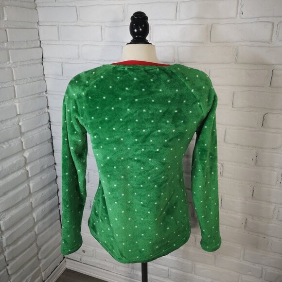George Ladies Size Medium Green w/ Jingle Bells Fleece Ugly Christmas Sweater - Picture 2 of 9